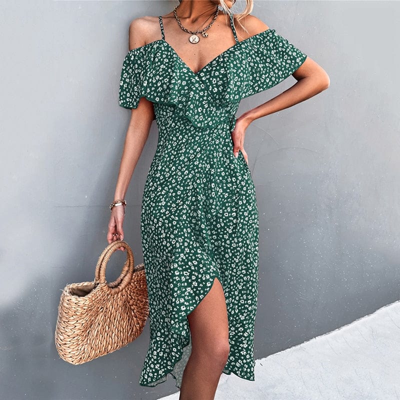 Blumenkleid mit V-Ausschnitt | Camille
