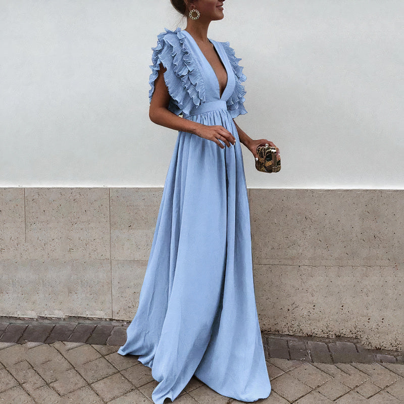 Kleid mit gerafften Ärmeln | Carissa