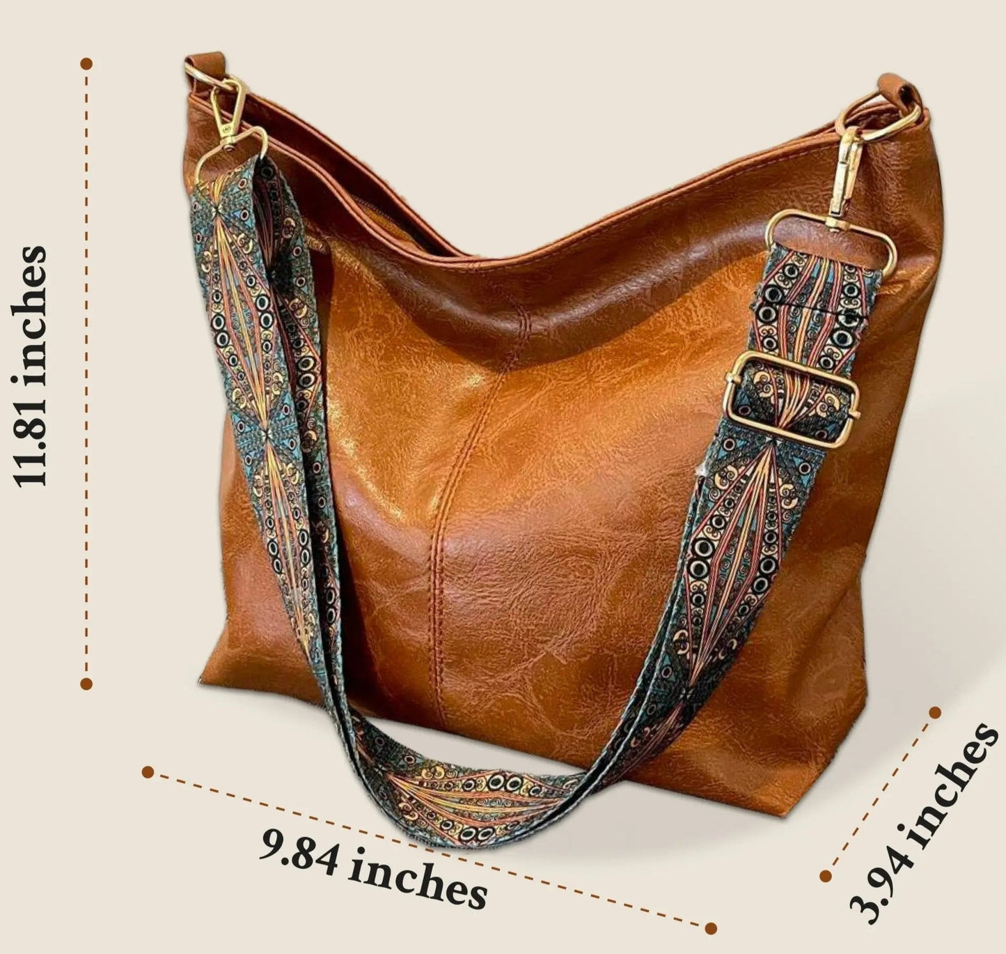 WW | Weinlese Leder Schultertasche