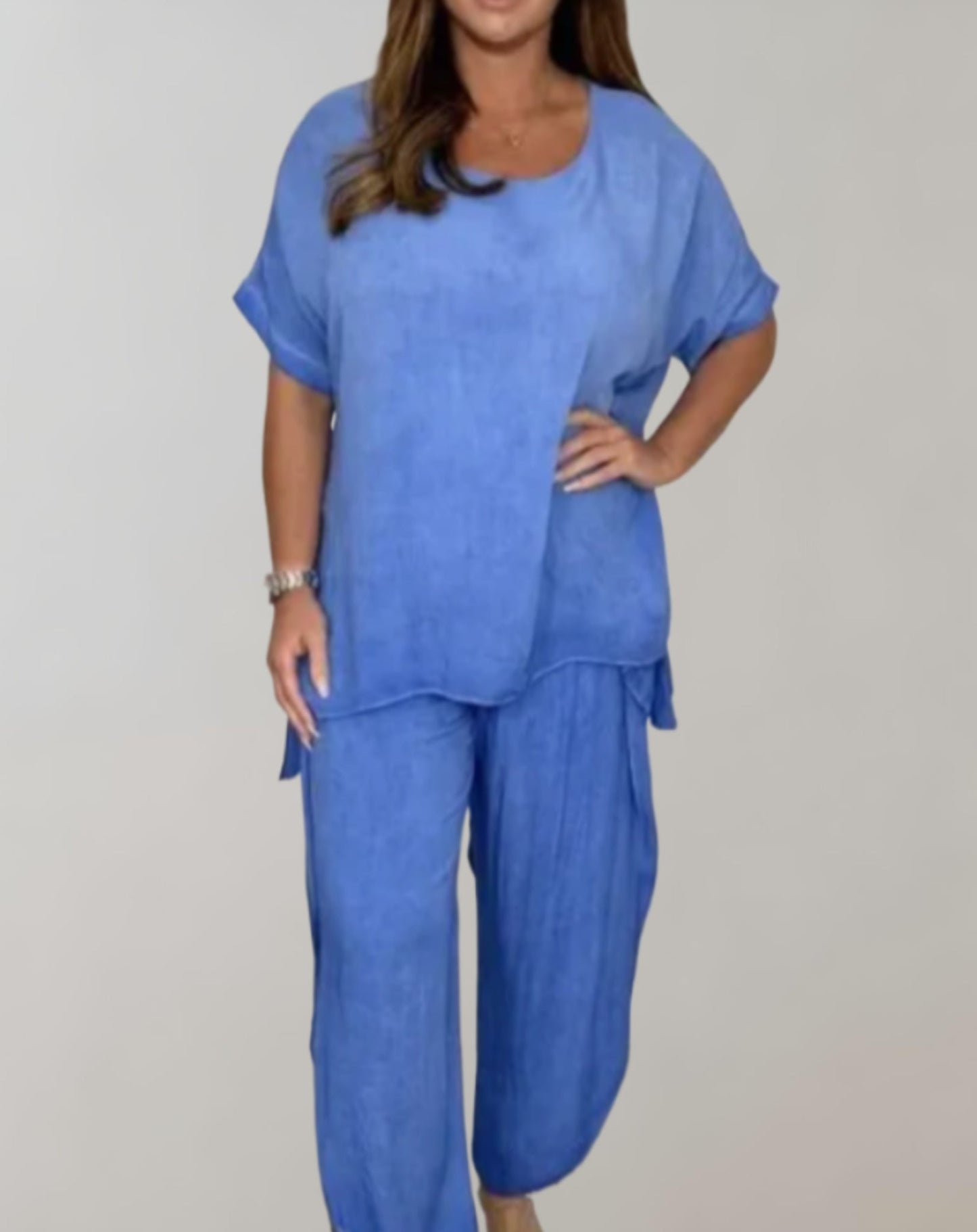Merche Set im schlichten Stil mit einfarbigem Design