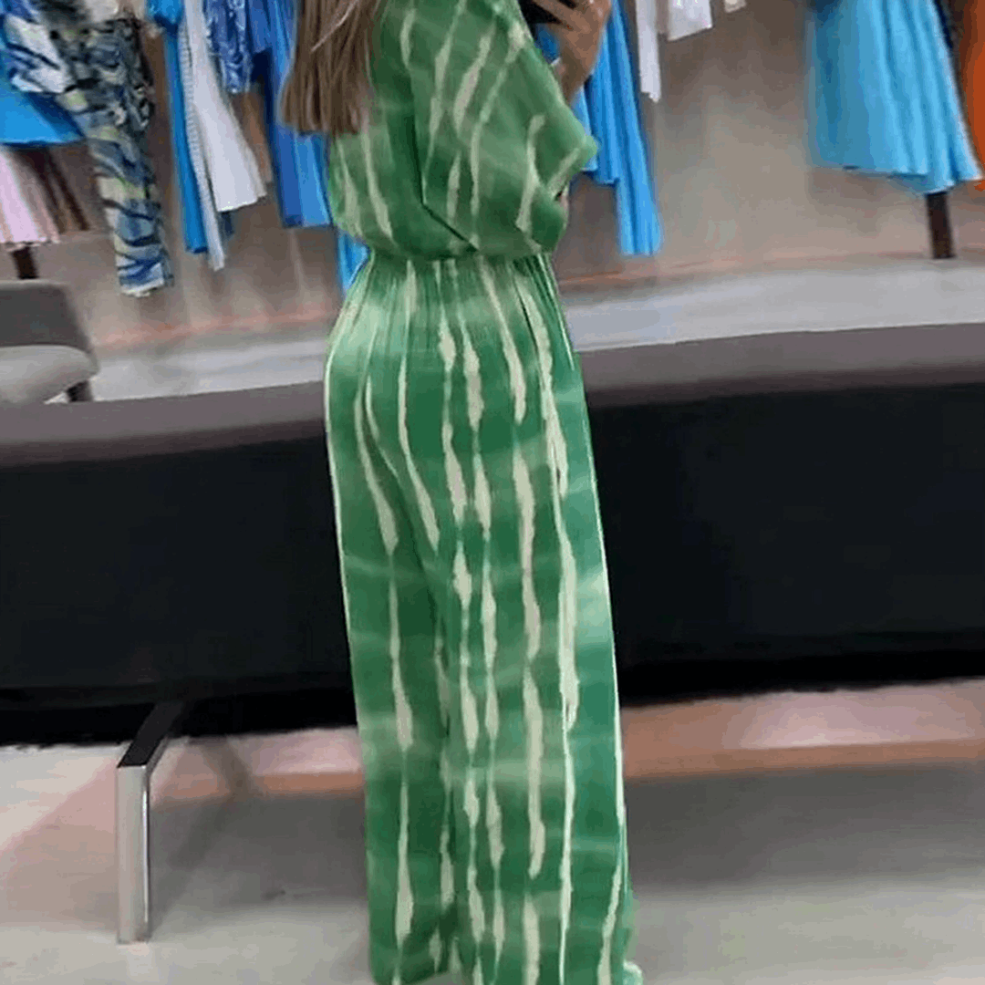 Merche Grün und Grau Lose Jumpsuit Set