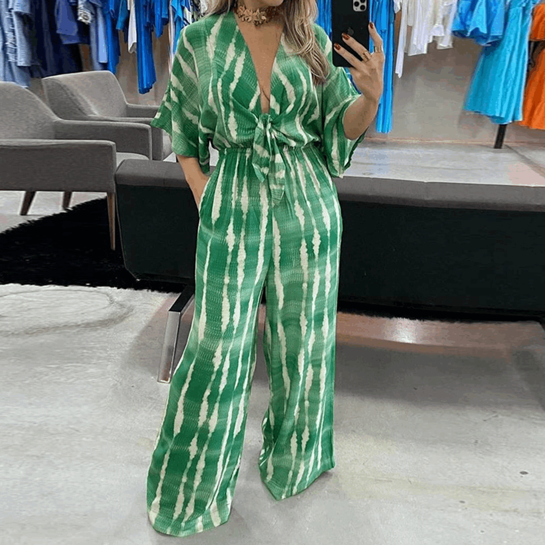 Merche Grün und Grau Lose Jumpsuit Set