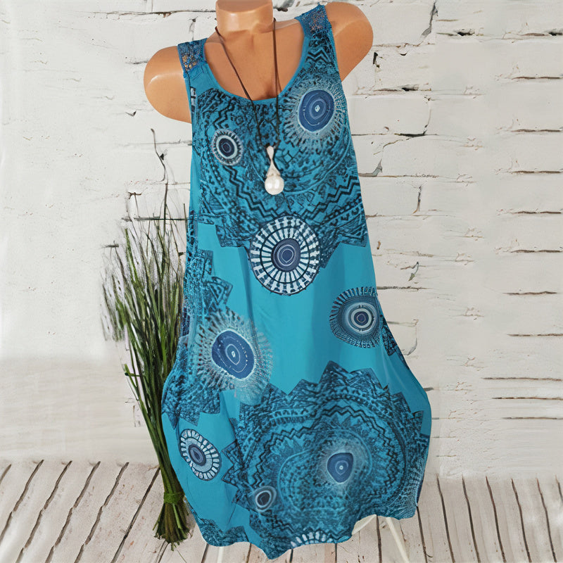 Buntes elegantes Sommerkleid