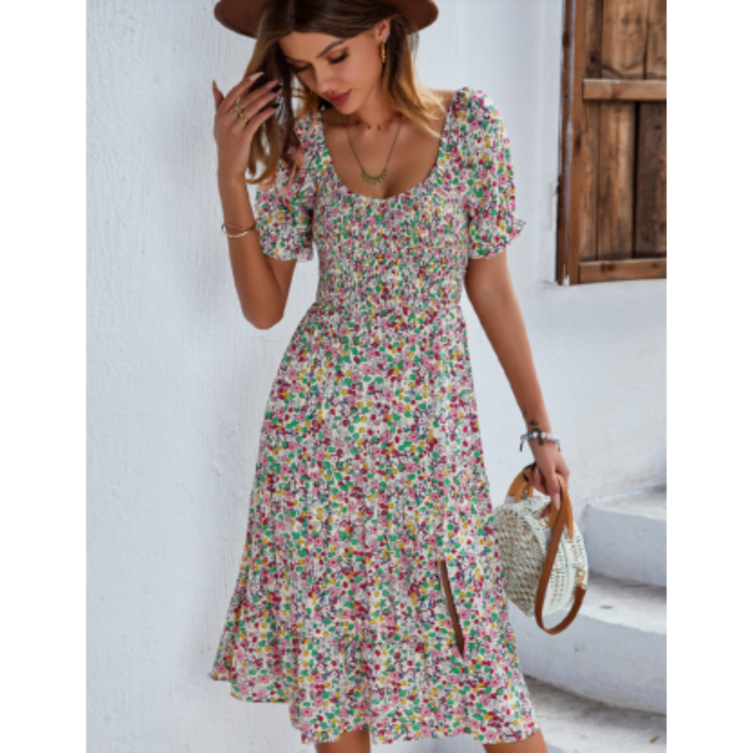 Atemberaubendes fließendes Sommerkleid mit Blumenmuster für Damen