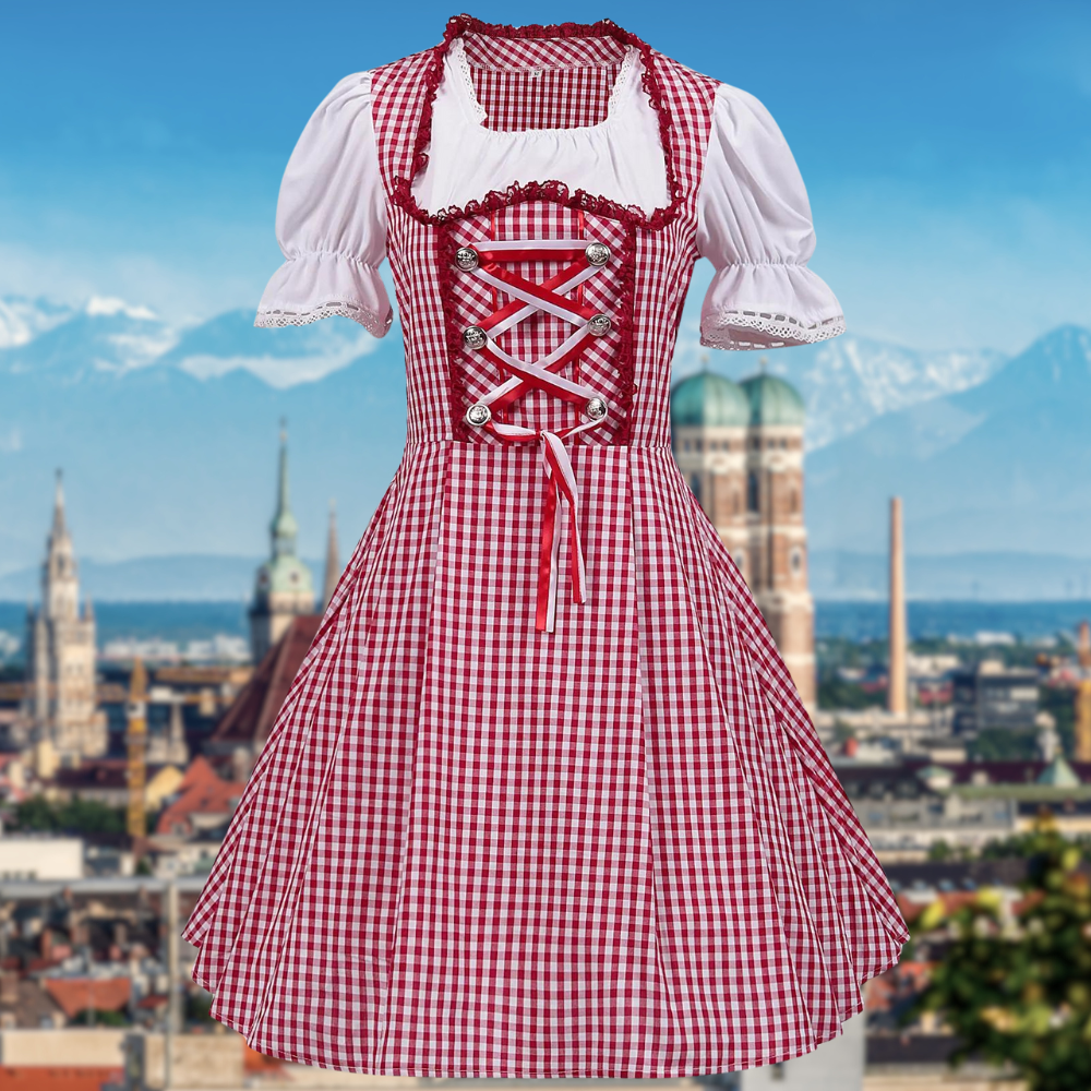 Tracht für Damen mit Schürze und Bluse