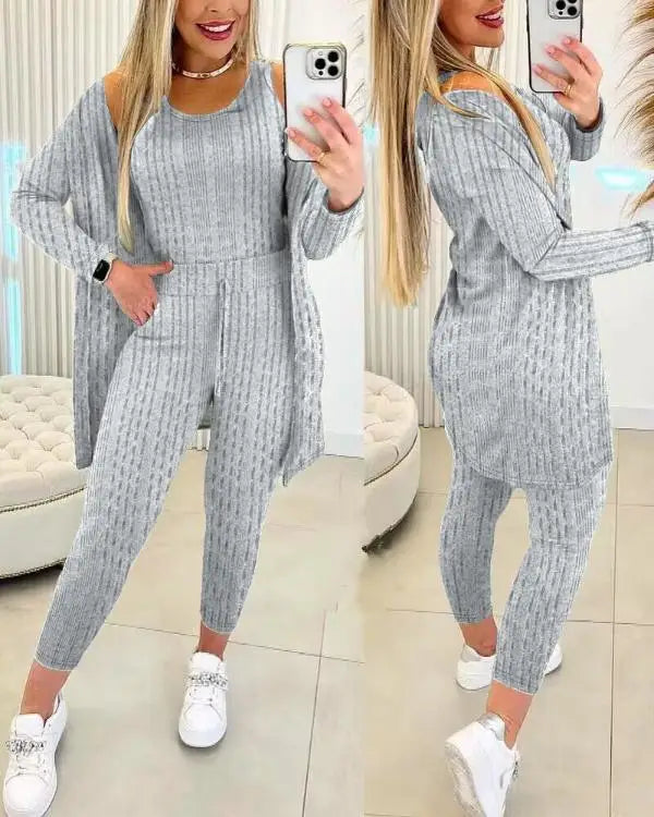 Merche Streetwear-Set mit Kordelzug in Uni-Farbe