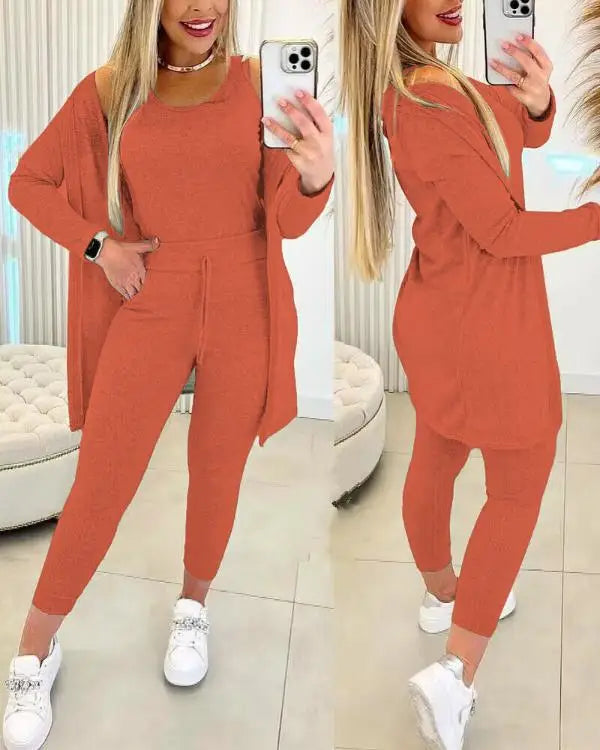 Merche Streetwear-Set mit Kordelzug in Uni-Farbe