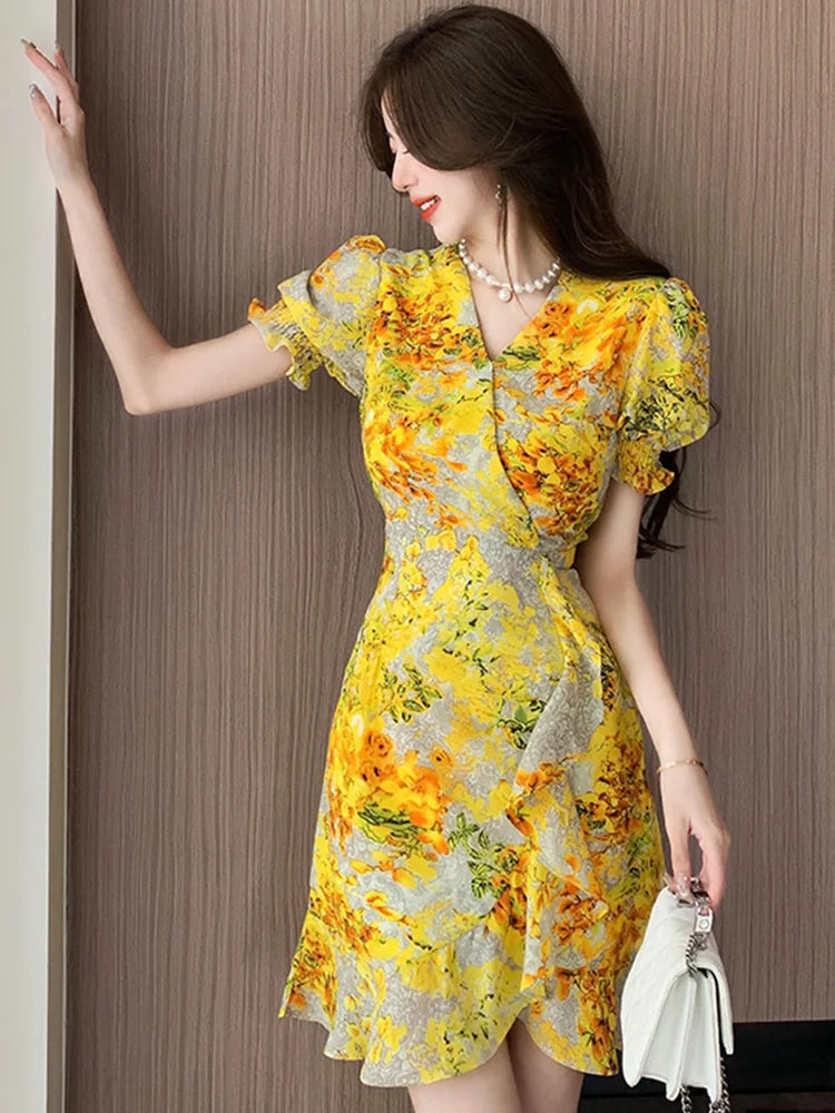 Bohème-Kleid mit floralem Muster