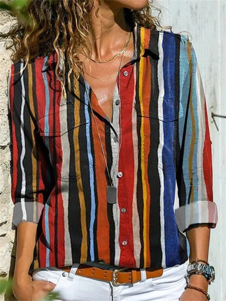 Merche stylische Print-Damenbluse für vielseitigen Streetstyle