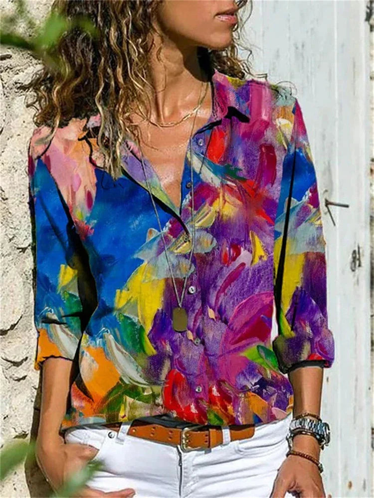 Merche stylische Print-Damenbluse für vielseitigen Streetstyle