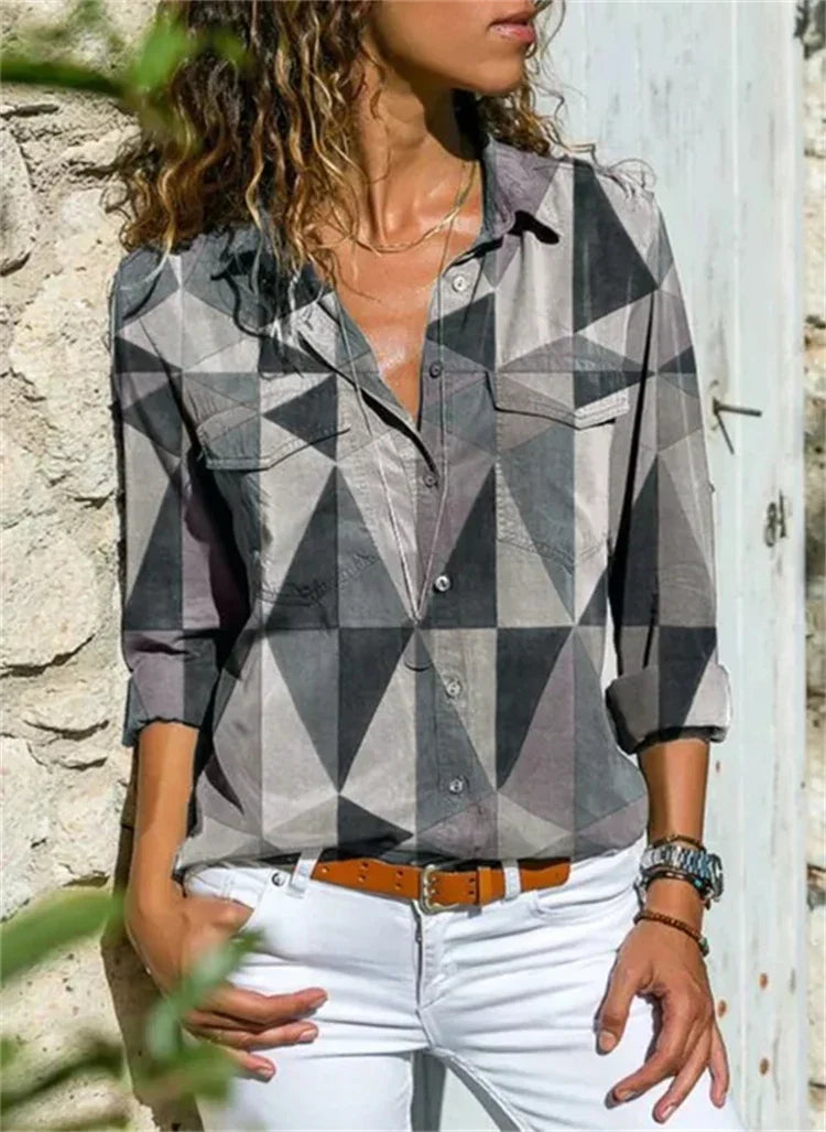 Merche stylische Print-Damenbluse für vielseitigen Streetstyle