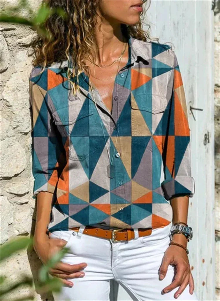 Merche stylische Print-Damenbluse für vielseitigen Streetstyle