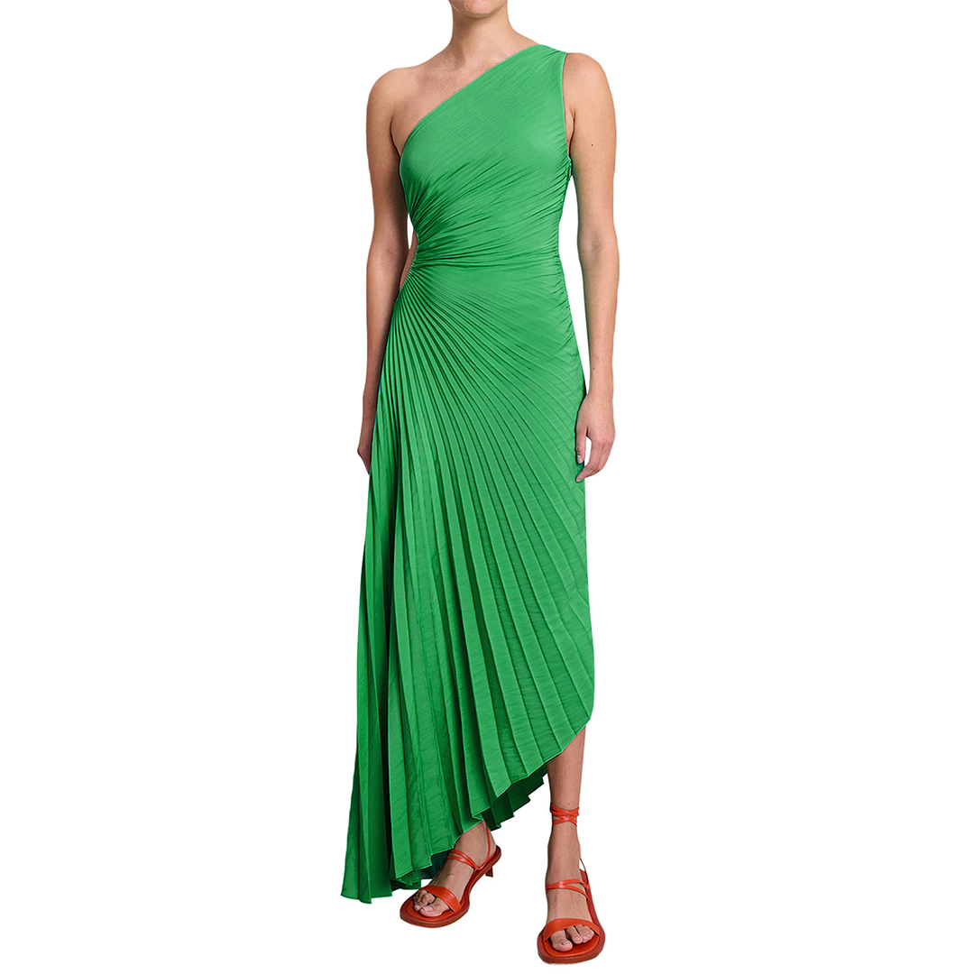 Asymmetrisches One-Shoulder-Plisseekleid