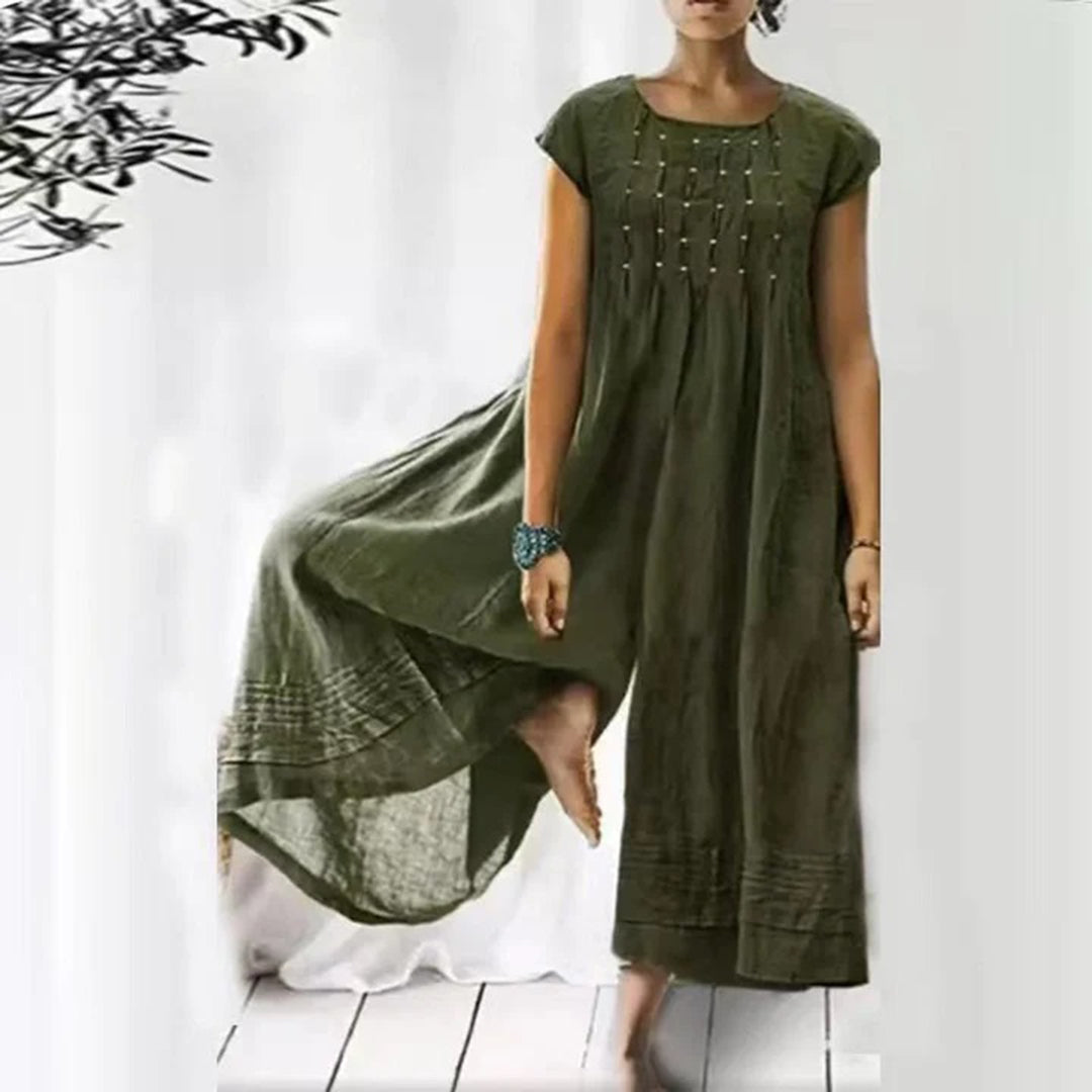 Merche Jumpsuit mit weitem Bein in Uni-Farbe