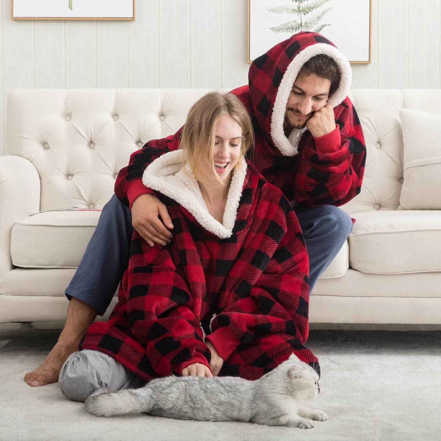 WW | Weicher Kapuzenpulli Und Bequeme Decke in Einem!