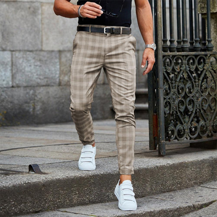 WW | Schlanke Passform Karo Muster Hosen Mit Taschen