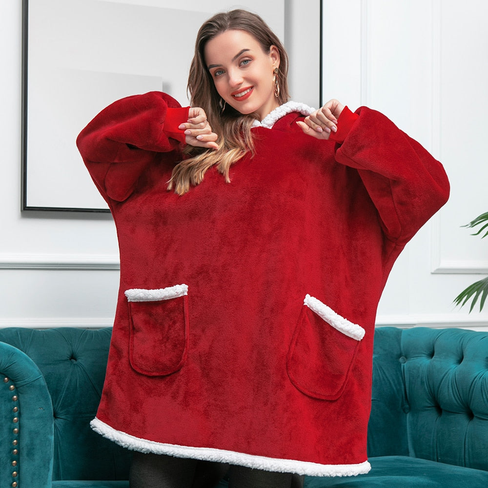 WW | Weicher Kapuzenpulli Und Bequeme Decke in Einem!