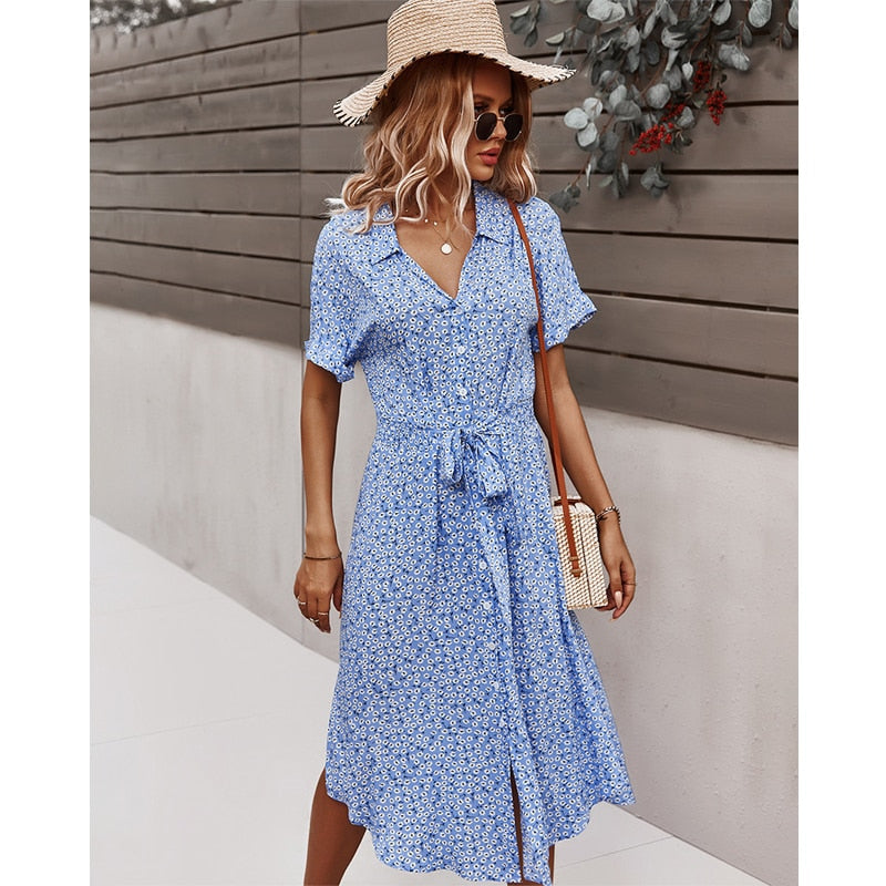 Bohème-Kleid mit Blumenmuster