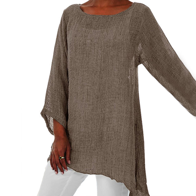 Merche Schlichte Bluse mit Rundhalsausschnitt