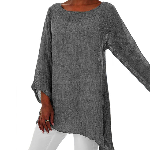 Merche Schlichte Bluse mit Rundhalsausschnitt