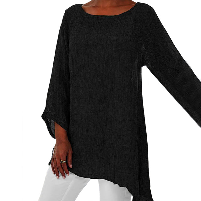 Merche Schlichte Bluse mit Rundhalsausschnitt