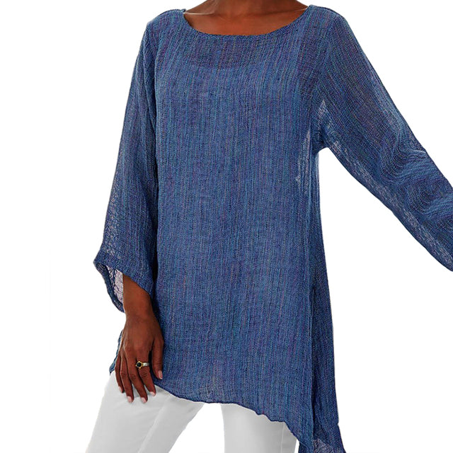 Merche Schlichte Bluse mit Rundhalsausschnitt