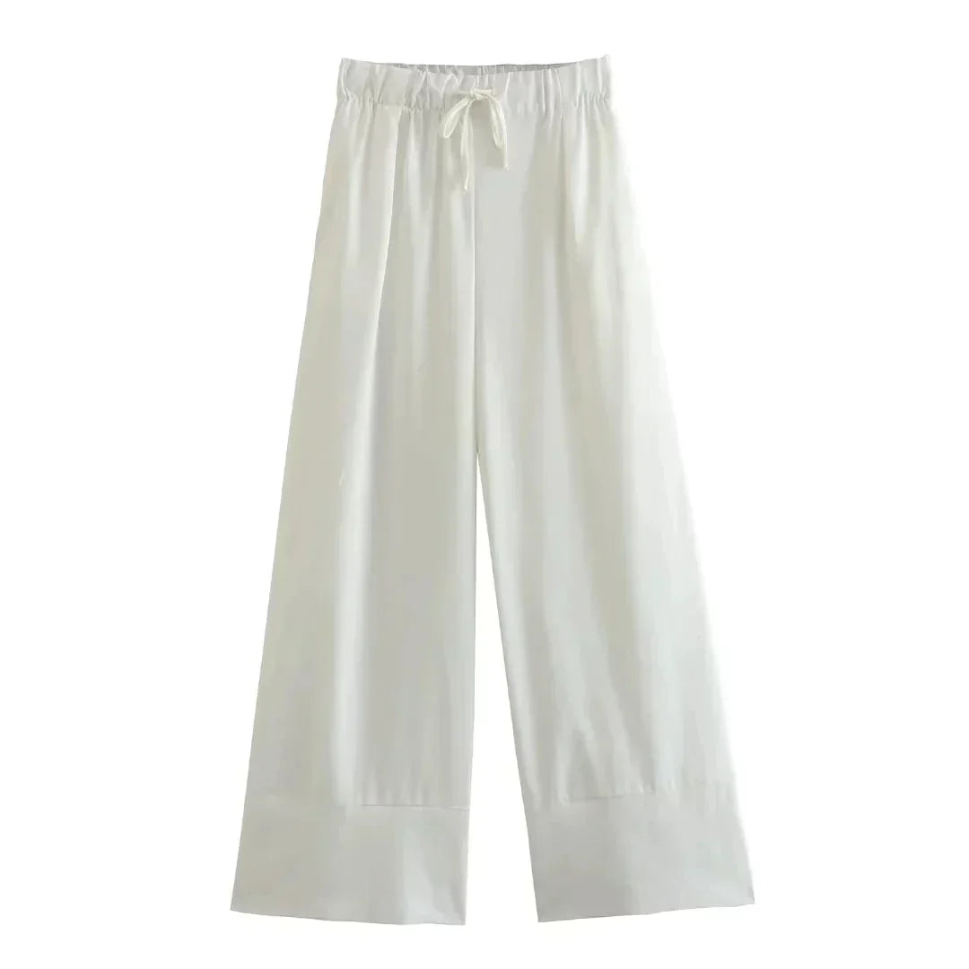Merche Carved zurück mit breiten Hosen casua Set in Farbe perfekt für summe