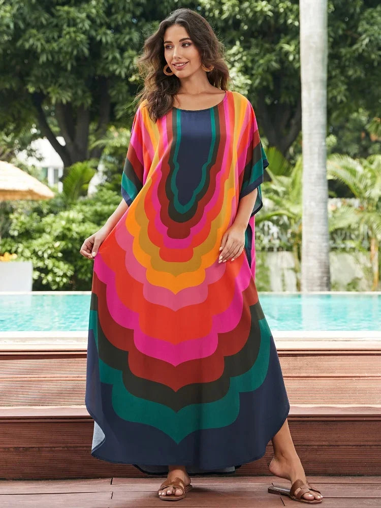 Bunter Kaftan Langkleid
