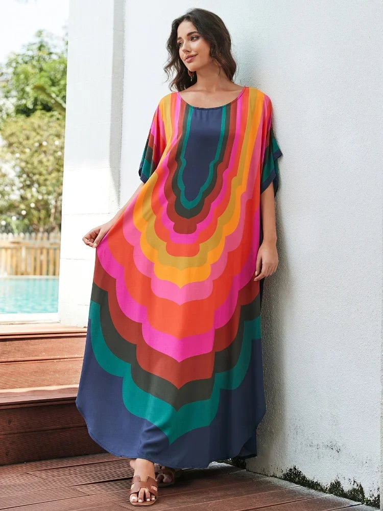 Bunter Kaftan Langkleid