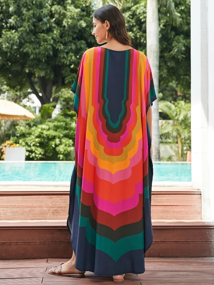 Bunter Kaftan Langkleid