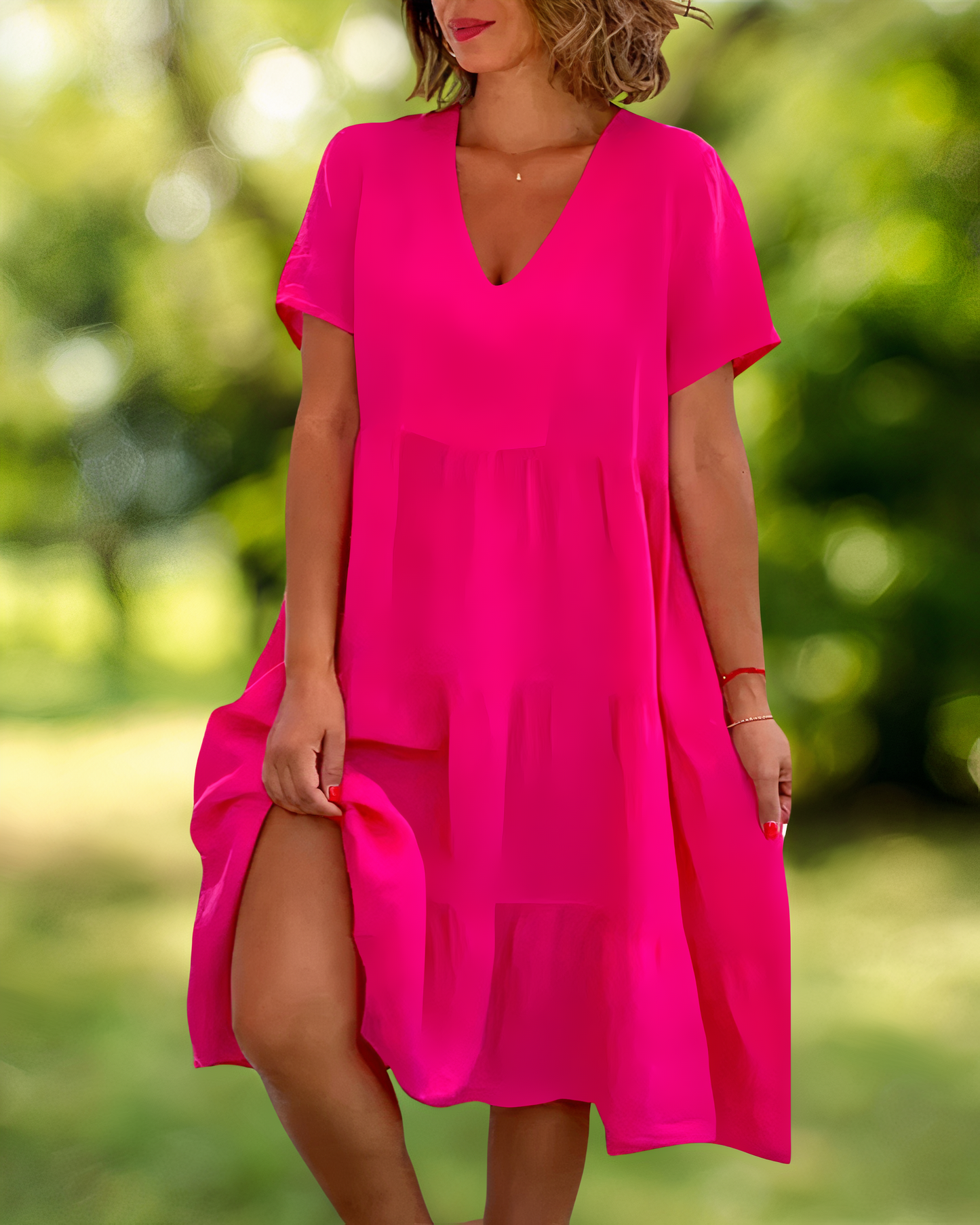Baumwoll-Leinen-Kleid