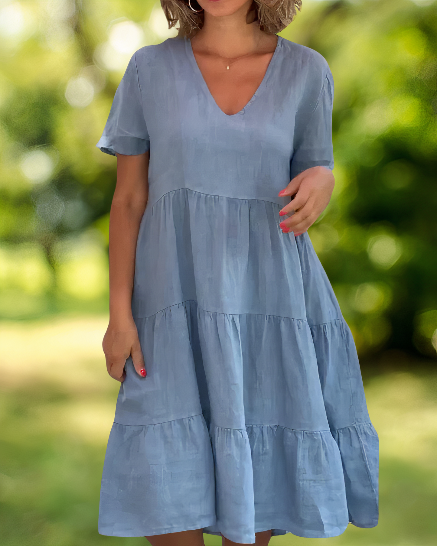 Baumwoll-Leinen-Kleid