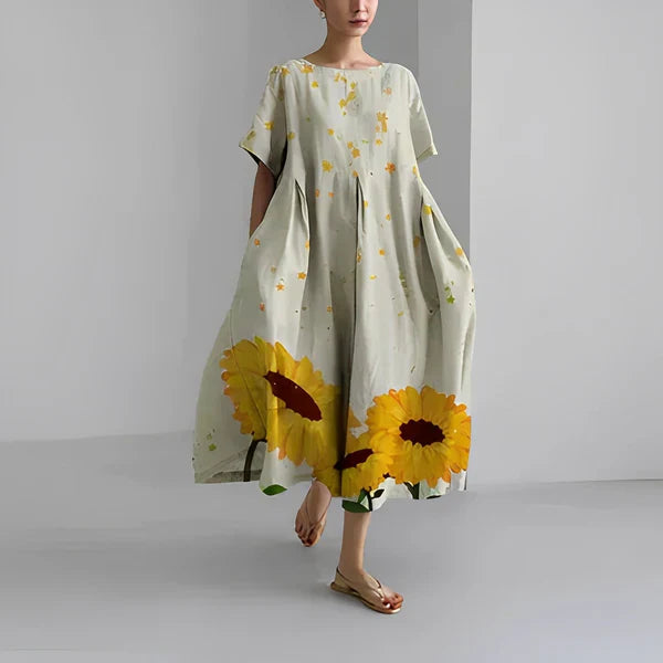 Boho-Blumenkleid - Weites Kleid