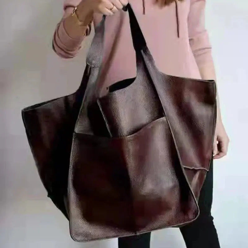 WW | Weinlese Leder Shopper Tasche