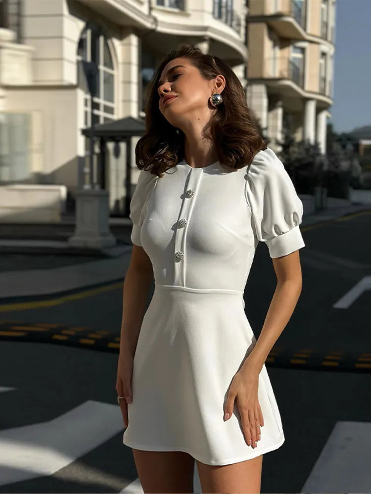 Trendy Mode schlankes Minikleid Frauen elegante Puppe