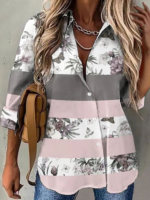 Merche Druck Design ummer Blusen für Frauen mit Rüschen Akzente