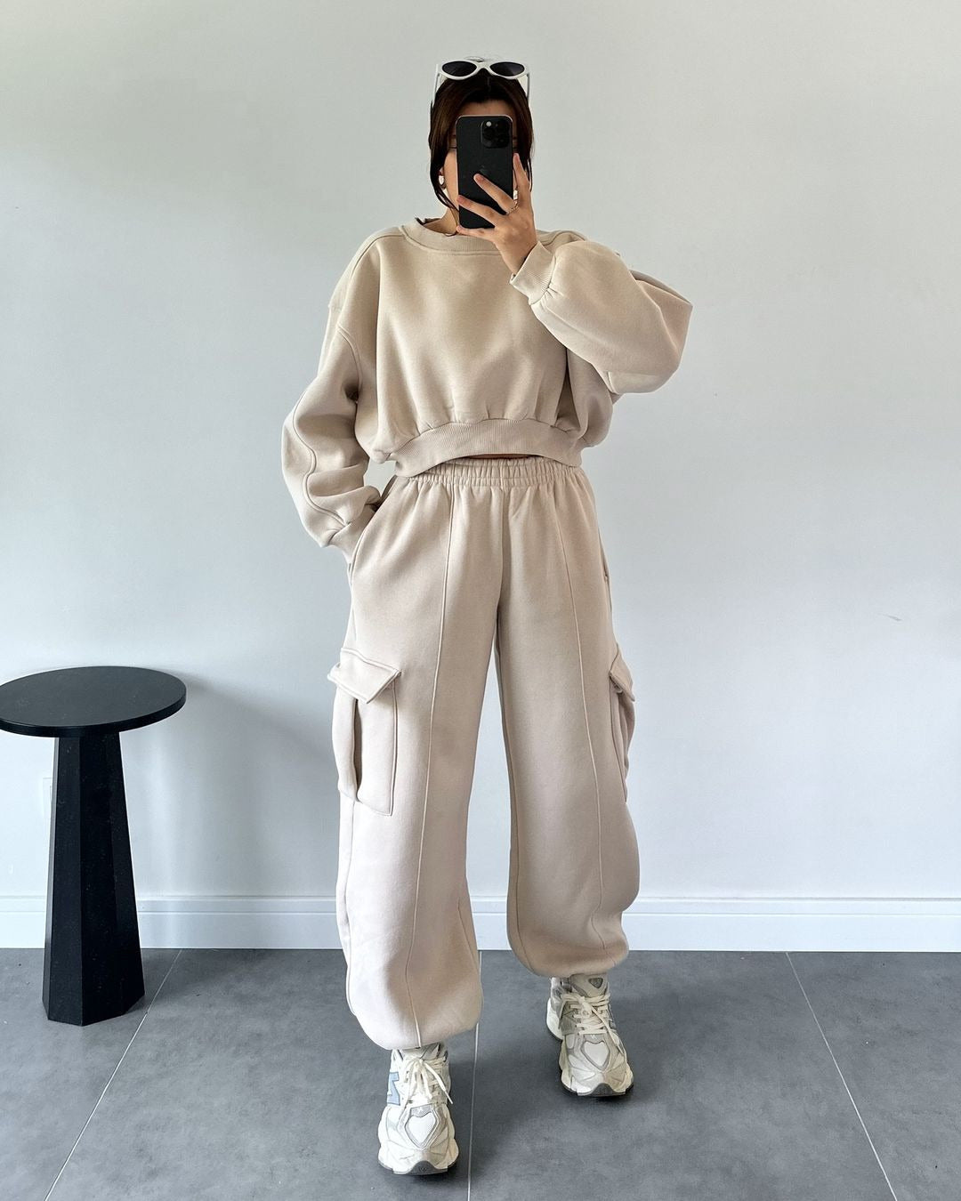 Damen Bequemer Freizeitanzug mit lässigem Schnitt und praktischen Taschen Merchesia