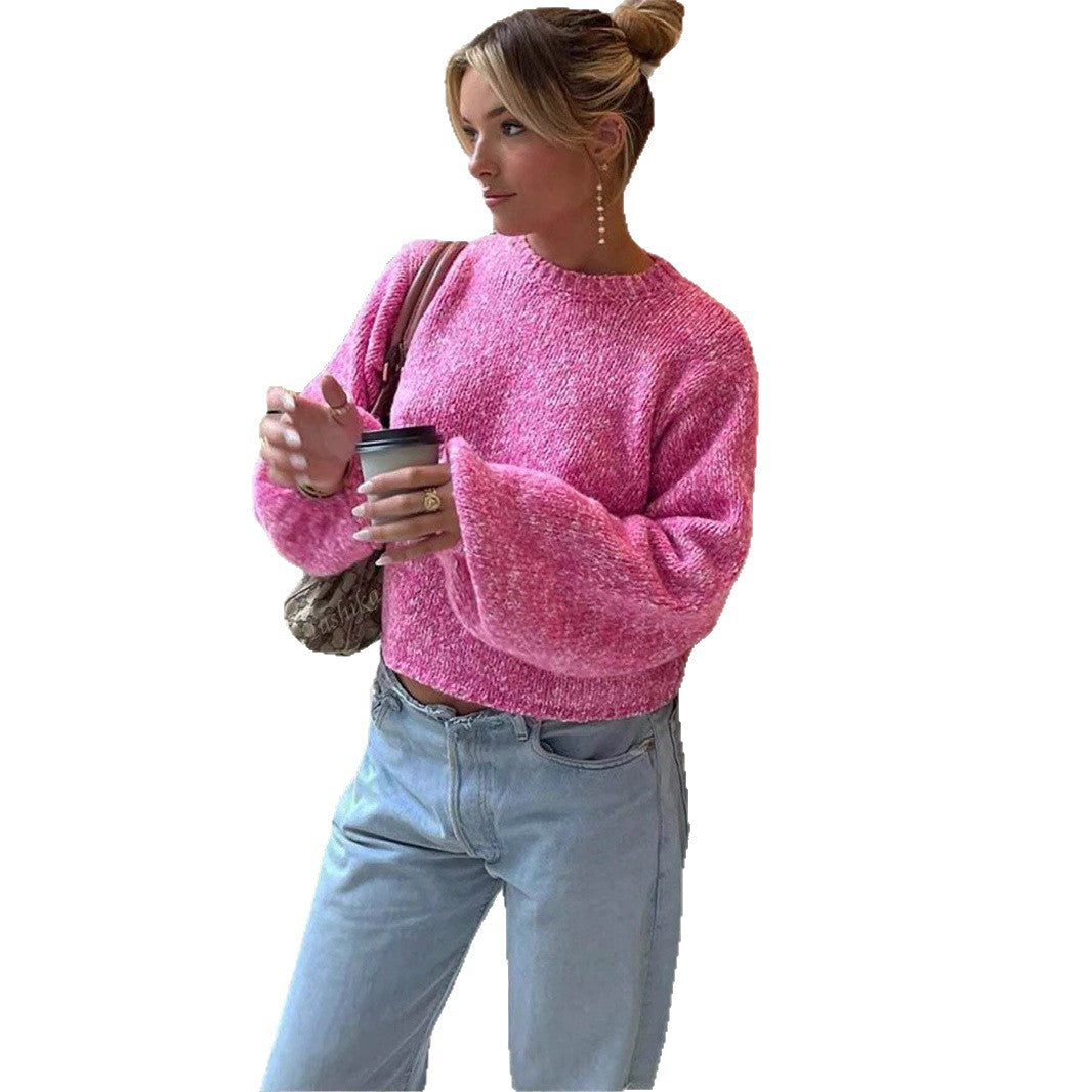 Damen Modischer Strickpullover mit weit geschnittenen Ärmeln Merchesia