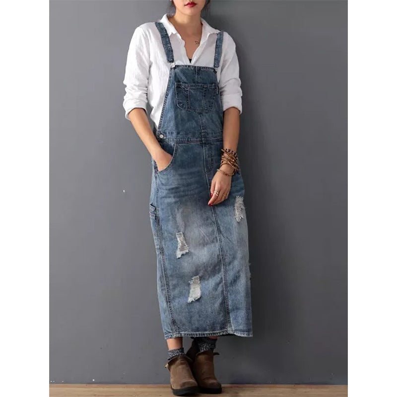 Damen-Jeansrock mit Trägern