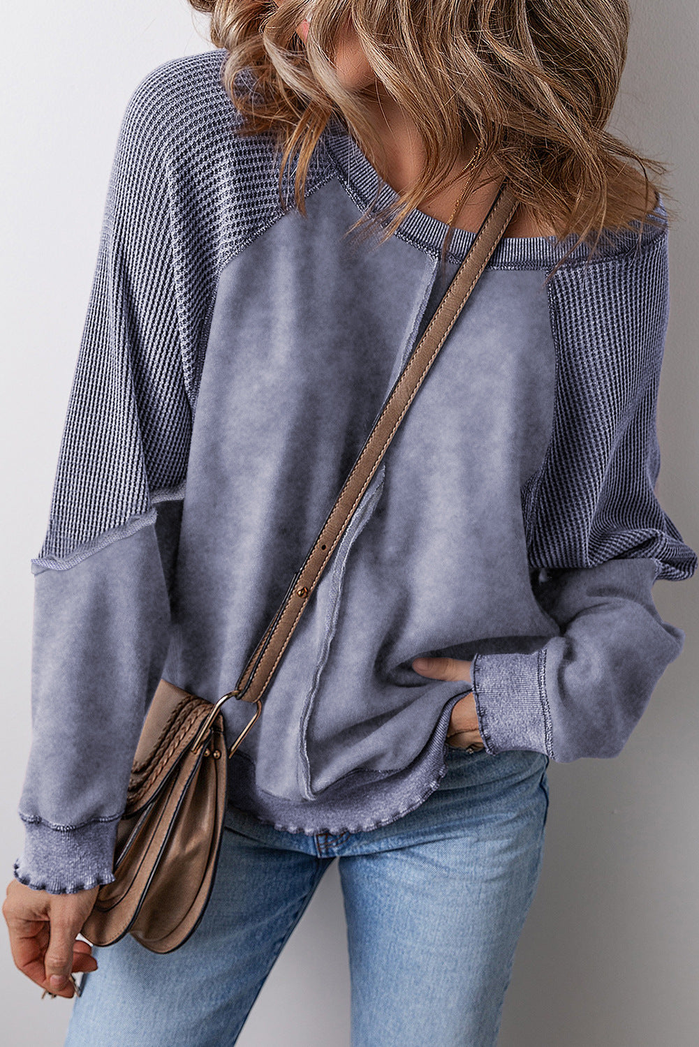 Damen lässiger Oversized-Pullover mit strukturiertem Material und weitem Schnitt Merchesia
