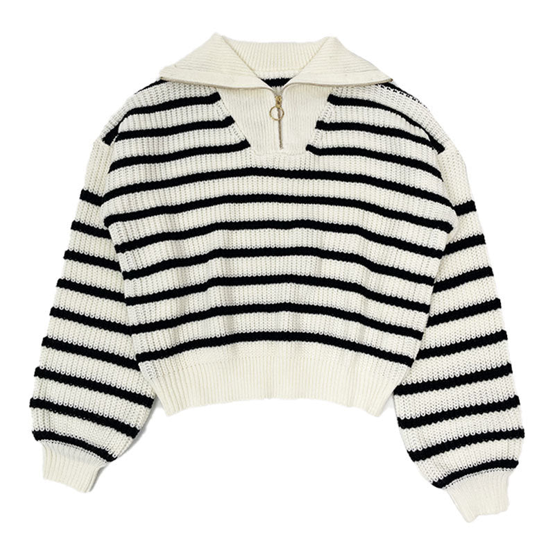 Damen stylischer Strickpullover mit hochgeschlossenem Kragen und lässigem Schnitt Merchesia