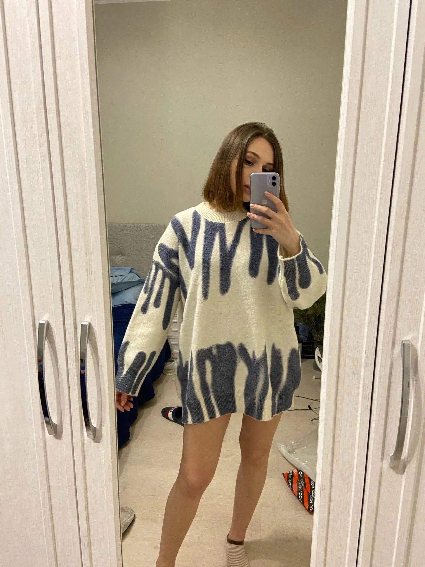 Damen Lässiger Pullover mit einzigartigem Farbverlauf und weitem Schnitt Merchesia