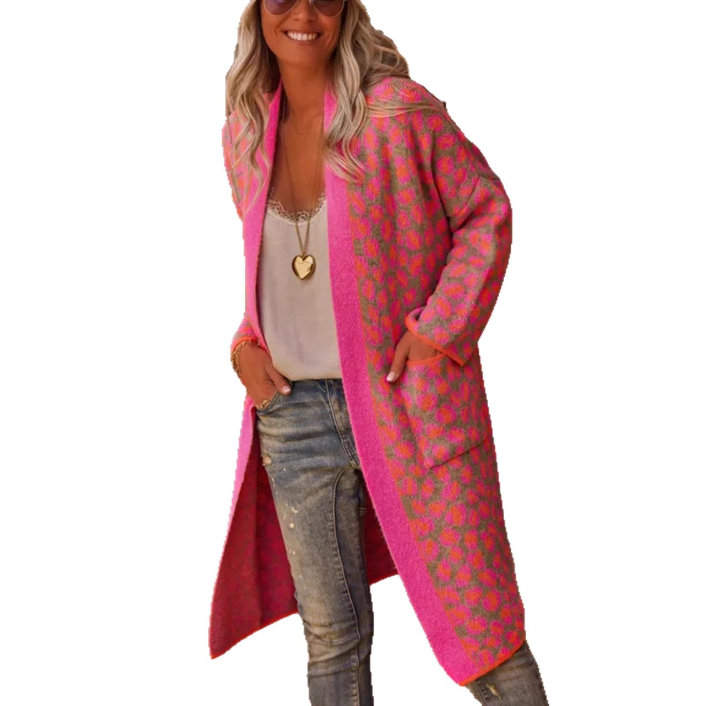 Damen modischer Cardigan mit auffälligem Muster Merchesia