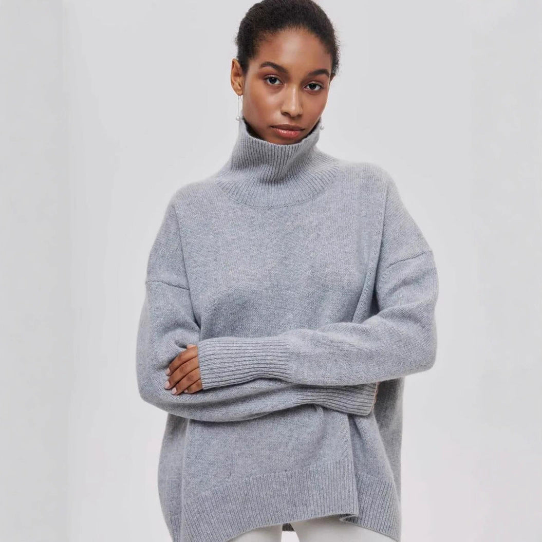 Damen Oversized Rollkragenpullover aus weichem Strick Merchesia