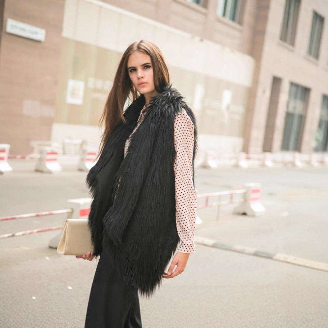 Damen Modischer Kunstpelz-Weste Merchesia