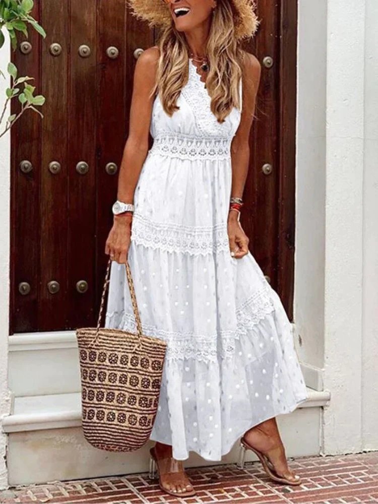 lange Kleid mit Spitze | Percy