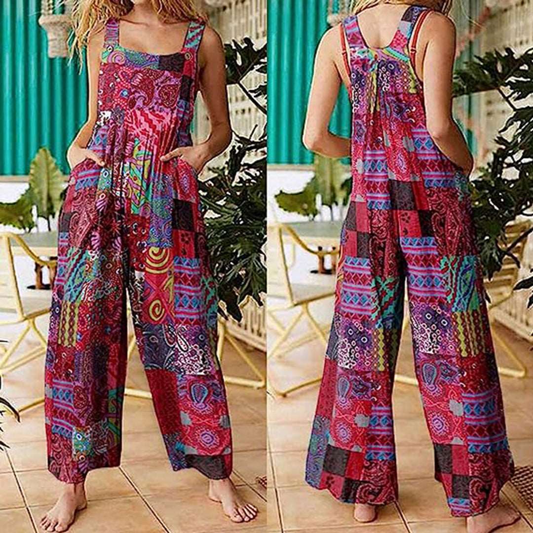 Merche farbenfrohen Druck Jumpsuit ideal für den Sommer vibe