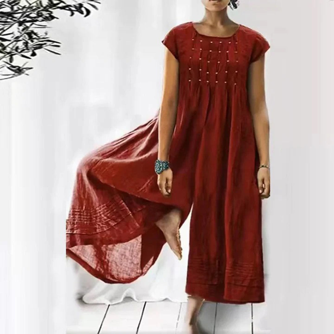 Merche Jumpsuit mit weitem Bein in Uni-Farbe