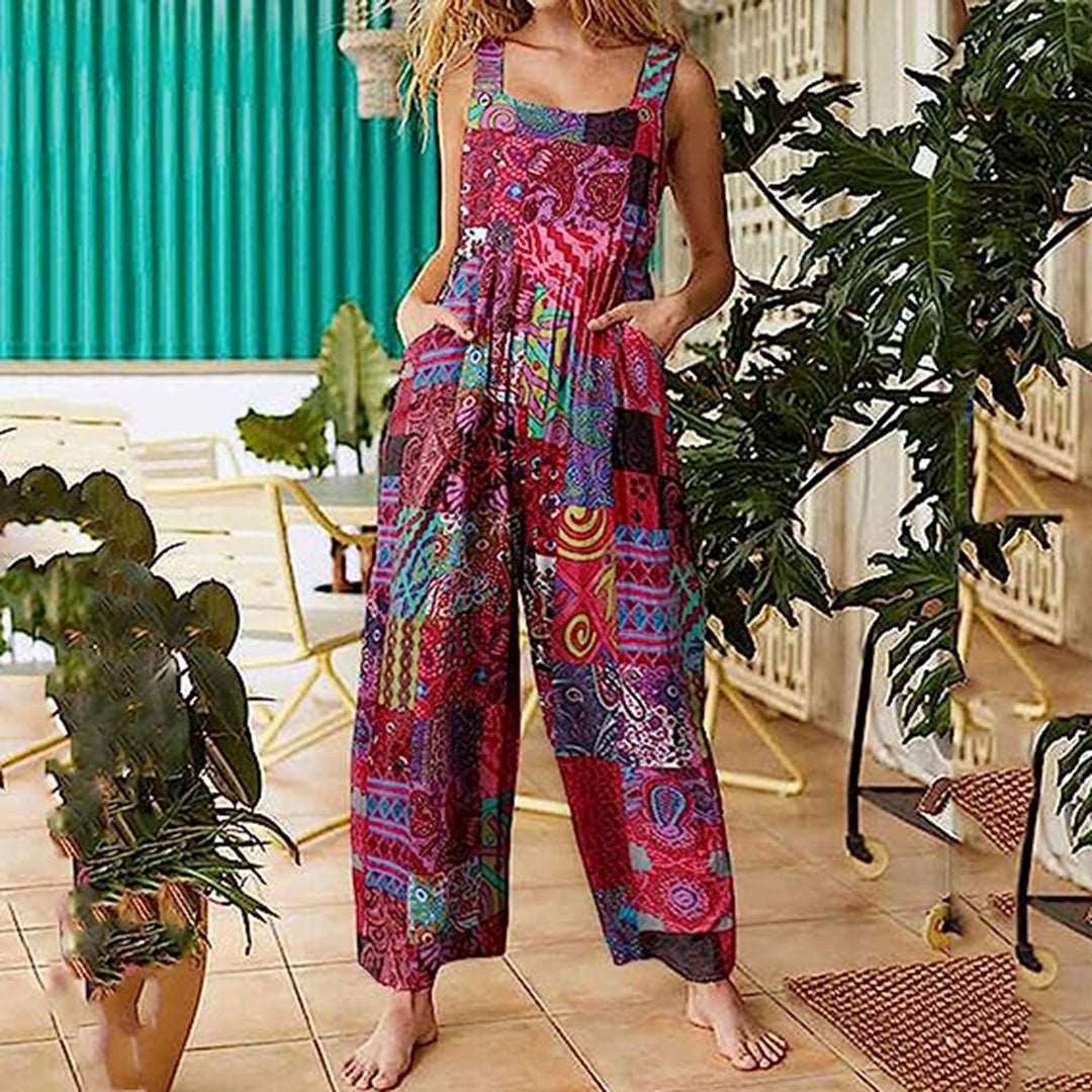 Merche farbenfrohen Druck Jumpsuit ideal für den Sommer vibe