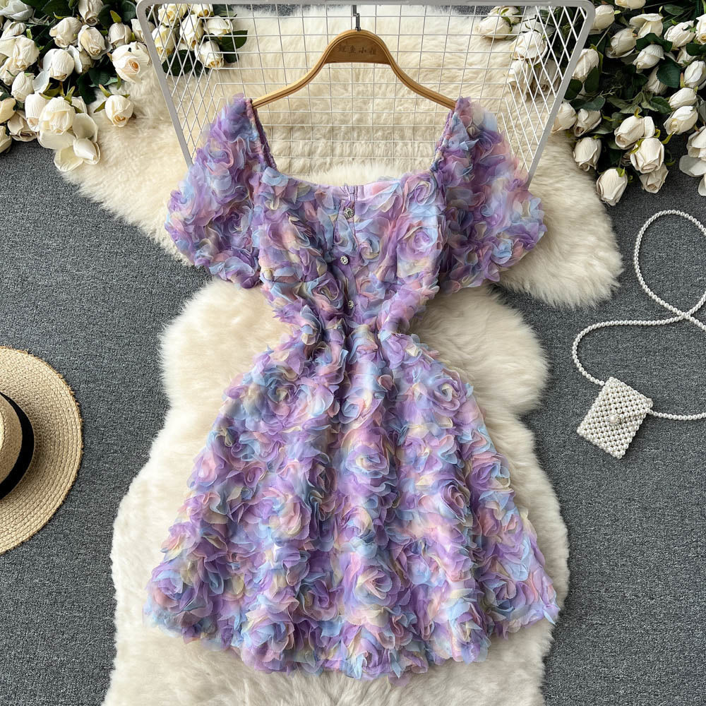 Blumiges A-Linien-Kleid
